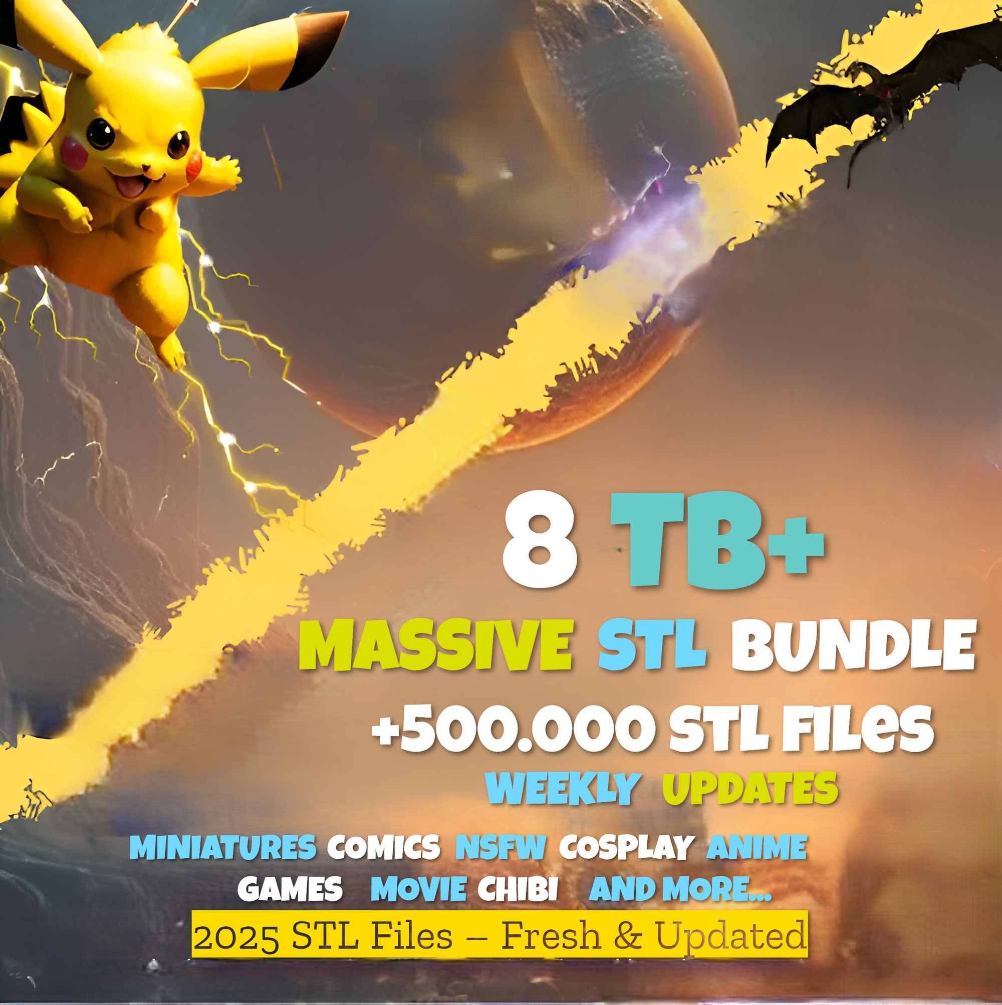 Massive 8TB STL Pack 2025 Edition – 500,000+ Printable 3D Models